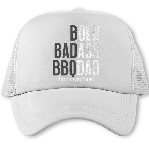 Bold Badass BBQ Dad Gag Fathers Day Husband Birthday Premium Tri-Blend Trucker Cap - BBQ Dad Merch