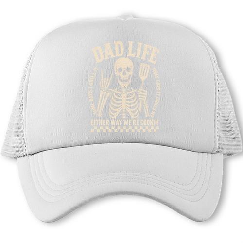 Dad Life Grill Skeleton BBQ Dad Father's Day Comfort Colors Crop Top Trucker Cap - BBQ Dad Merch