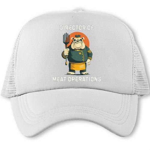 Director Of Meat Operations BBQ Dad Grilling Premium Tri-Blend Trucker Cap - BBQ Dad Merch