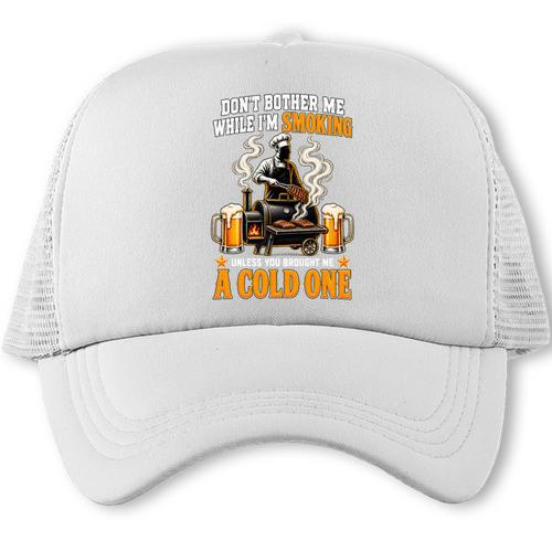 Dont Bother Me While Im Smoking A Cold One BBQ Dad Premium Tri-Blend Trucker Cap - BBQ Dad Merch