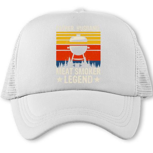 Father Husband Meat Smoker Legend BBQ Dad Premium Tri-Blend Trucker Cap - BBQ Dad Merch