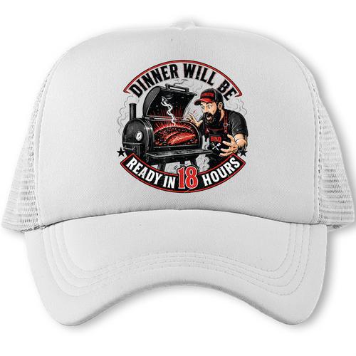 Grill BBQ Dad Joke Dinner Will Be Ready 18 Hour Trucker Cap - BBQ Dad Merch