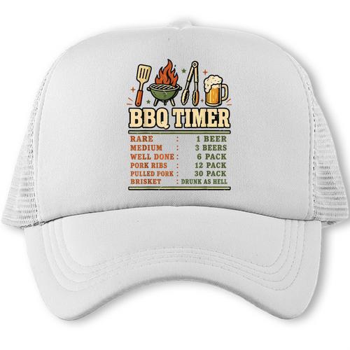 Grill BBQ Dad Joke BBQ Timer Shirt Barbecue Pitmaster Chef Trucker Cap - BBQ Dad Merch