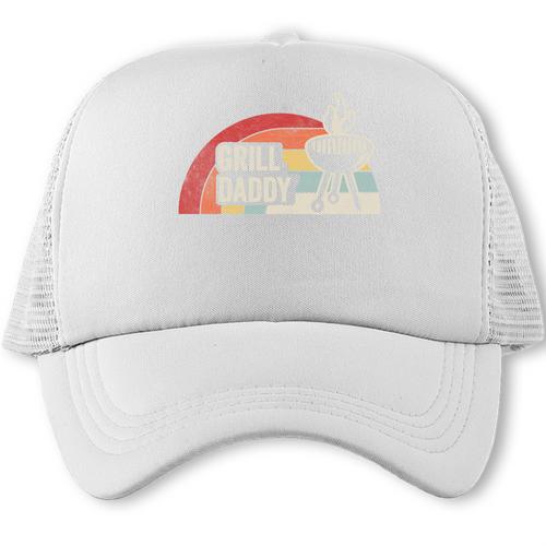 Grill Daddy BBQ Dad Retro Vintage Sunset Graphic Performance Trucker Cap - BBQ Dad Merch