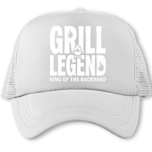 Grill Legend King Of The Backyard BBQ Dad Humor Chef Premium Tri-Blend Trucker Cap - BBQ Dad Merch