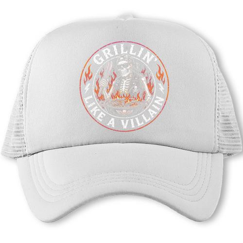 Grillin Like A Villain Barbecue BBQ Dad Father Premium Tri-Blend Trucker Cap - BBQ Dad Merch