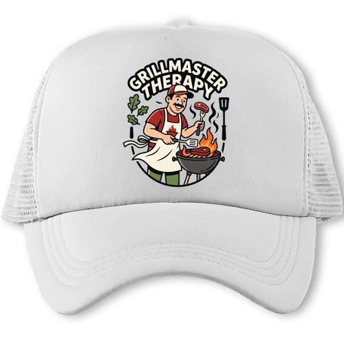 Grillmaster Therapy BBQ Dad Grill Grilling Humor Quote Performance Trucker Cap - BBQ Dad Merch