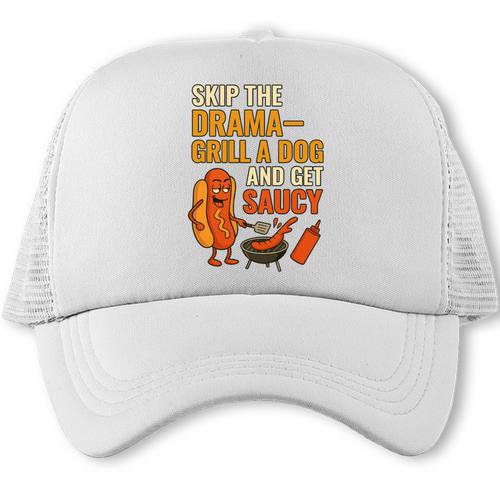 Hotdog Grill Quote Apparel For BBQ Dad Uncle Cousins Comfort Colors Crop Top Trucker Cap - BBQ Dad Merch