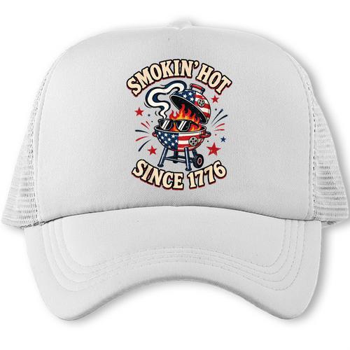 Men 4th July BBQ Dad Joke Smoking Since 1776 Grill Dad Trucker Cap - BBQ Dad Merch