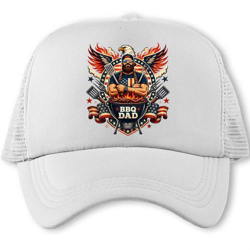 Patriotic BBQ Dad American Flag 4th Of July Barbecue Premium Tri-Blend Trucker Cap - BBQ Dad Merch