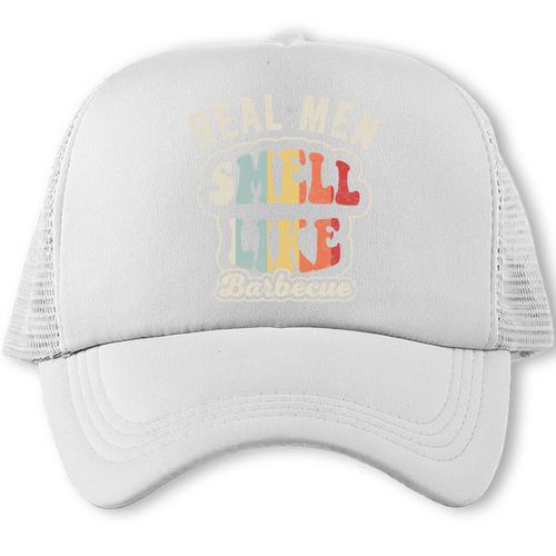 Real Men Smell Like Barbecue Grilling BBQ Dad Graphic Comfort Colors Crop Top Trucker Cap - BBQ Dad Merch