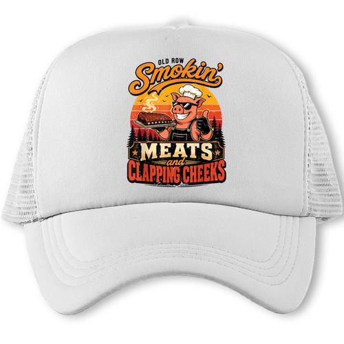 Smoking Meat & Clapping Cheeks BBQ Dad Joke Grill Trucker Cap - BBQ Dad Merch