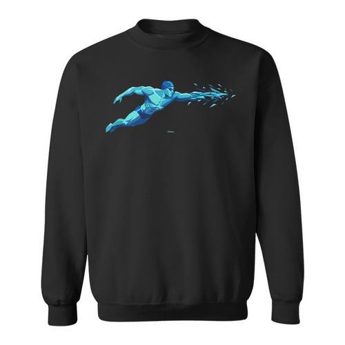 Blue Water Swimming In Freestyle Stroke Sweatshirt - SwimGear Co