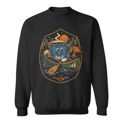 Canoe Camp Coffee Canoeing Paddle Sweatshirt - Paddle Life