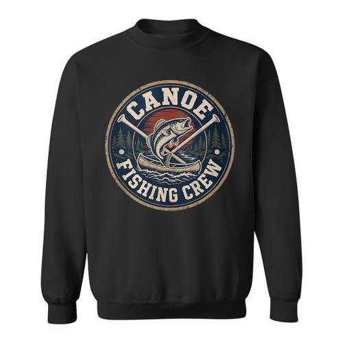 Canoe Fishing Crew Vintage Bass Paddles Sweatshirt - Paddle Life