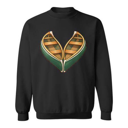 Canoe Heart Cute Minimalist Paddling Adventure Sweatshirt - Paddle Life