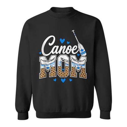 Canoe Mom Leopard Print Paddle River Lake Sport Mother Sweatshirt - Paddle Life