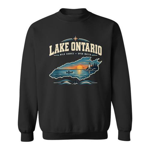 Lakes Lake Ontario Fishing Canoe Lighthouse Outdoor Sweatshirt - Paddle Life
