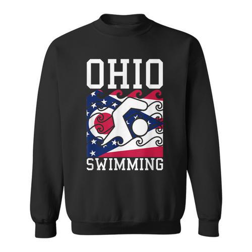 Ohio Flag Swimming Team Swim Swimmer US State Sweatshirt - SwimGear Co