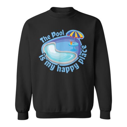 The Pool Is My Happy Place T Shirt Summer Swimming Tee Sweatshirt - SwimGear Co
