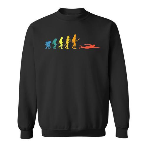 Retro Swimming Evolution For Swimmers Summer Water Lovers Sweatshirt - SwimGear Co
