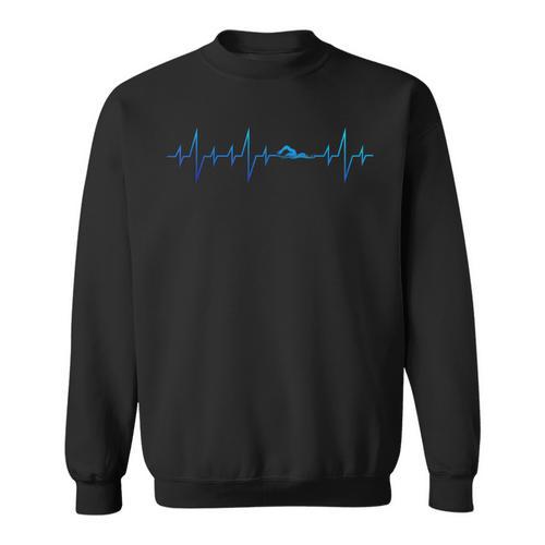 Sports Swimming Club Hobby Swimmer Heartbeat Swimming Sweatshirt - SwimGear Co