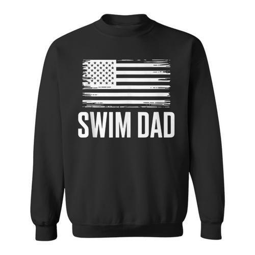 Swim Dad Art For Dad Father Men Swim Team Dad Swimming Coach Sweatshirt - SwimGear Co