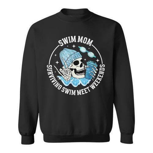 Swim Meets Swim Mom Of A Swimmer Mom Swim Mama Swimming Mom Sweatshirt - SwimGear Co