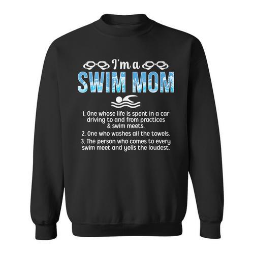 Swim Mom Definition Swimming Mom Of A Swimmer Mama Sweatshirt - SwimGear Co