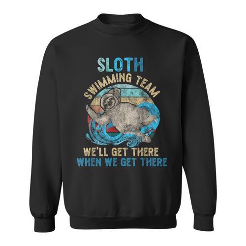 Swimmer Swim Sloth Swimming Team Retro Sweatshirt - SwimGear Co