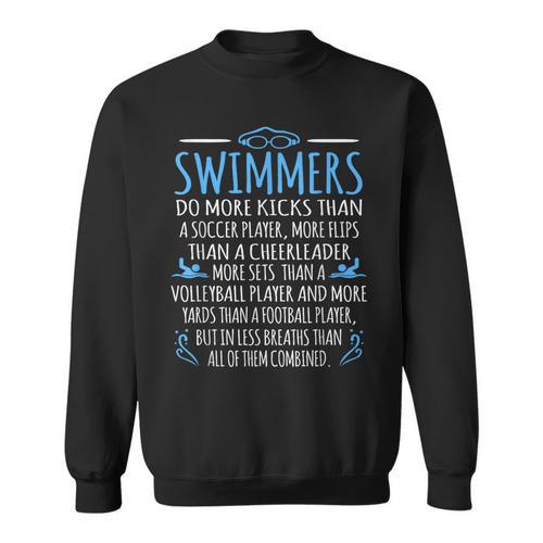 Swimmers Facts Swimming Swim Coach Men Women Graphic Small Sweatshirt - SwimGear Co