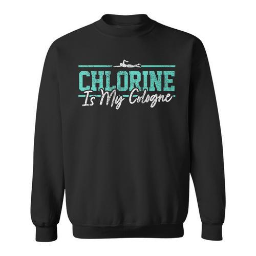 Swimming Humor Swimmer Chlorine Joke Swim Sweatshirt - SwimGear Co