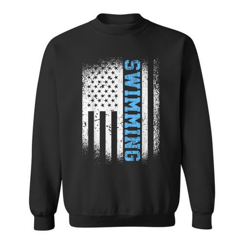 USA Flag Swimming Swim American Swimmer Sweatshirt - SwimGear Co