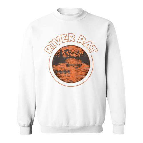 Canoe Canoeing Retro River Rat Raglan Baseball Tee Sweatshirt - Paddle Life