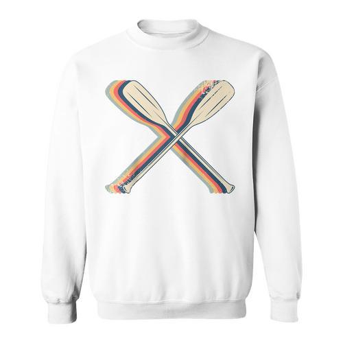 Canoeing Canoe Paddle Paddling Retro Line Art Raglan Baseball Tee Sweatshirt - Paddle Life