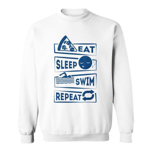 Eat Sleep Swimming Repeat Swimming Sweatshirt - SwimGear Co