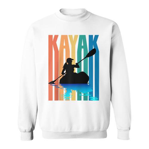 Kayaking Kayak Retro Art Canoe Raglan Baseball Tee Sweatshirt - Paddle Life