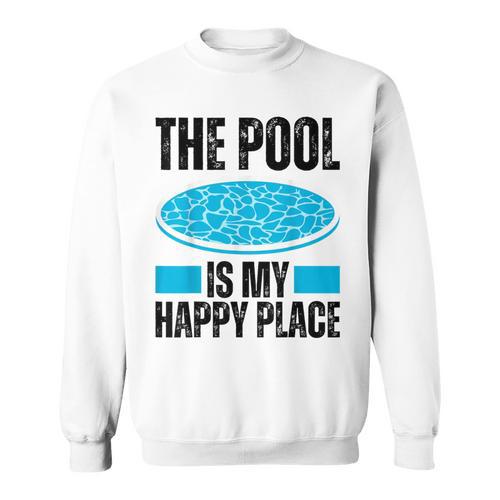 The Pool Is My Happy Place Swimming For Swimmer Sweatshirt - SwimGear Co