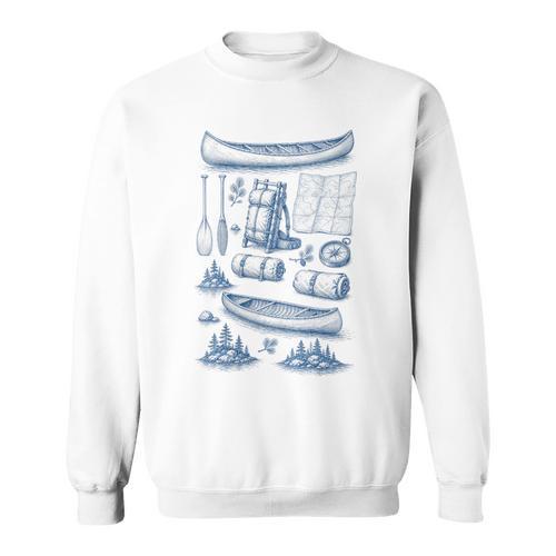 Women's Canoe Wilderness Gear Vintage Chart Collection Illustration Sweatshirt - Paddle Life