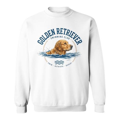 Women's Golden Retriever Swimming Sweatshirt - SwimGear Co