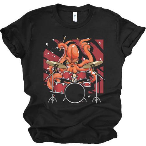 Animal Octopus Musician Drum Kit Octopus Drummer Unisex Jersey T-Shirt - Downbeat Supply