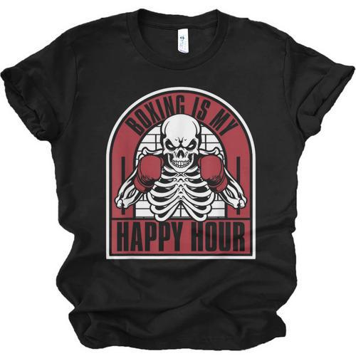 Boxing Is My Happy Hour Muay Thai Kickboxer Fan Boxing Unisex Jersey T-Shirt - Nak Muay Co.