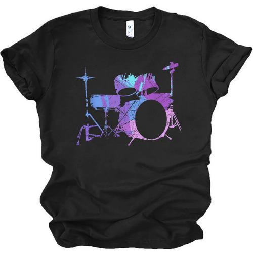 Cool Drum Kit Percussion Vintage Retro Drummer Costume Unisex Jersey T-Shirt - Downbeat Supply
