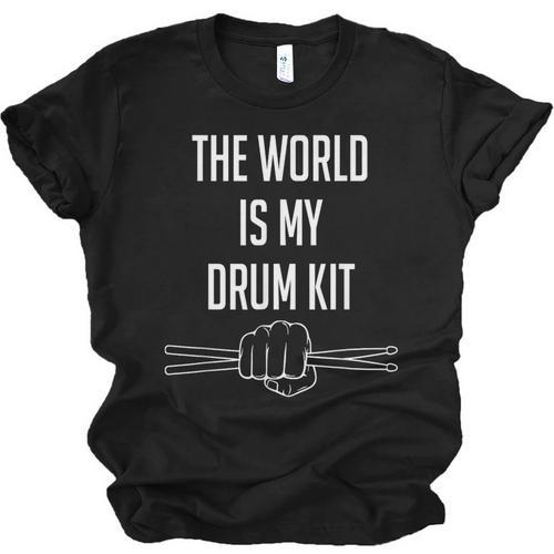 Drummer Saying The World Is My Drum Kit Unisex Jersey T-Shirt - Downbeat Supply