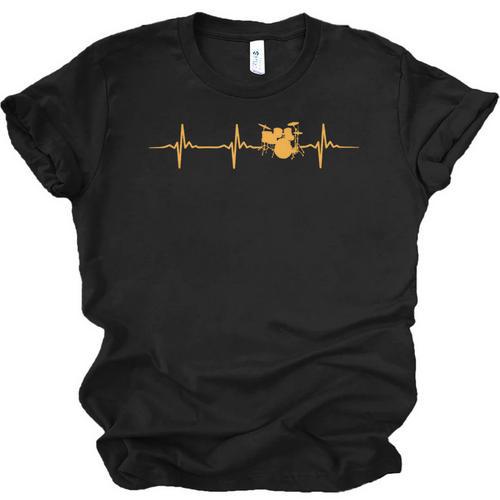 Great Drum Kit Heartbeat Drummer Unisex Jersey T-Shirt - Downbeat Supply