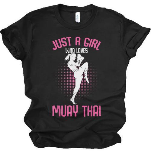 Just a Girl Who Loves Muay Thai Kids Girls Unisex Jersey T-Shirt - Nak Muay Co.