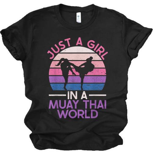 Just A Girl In A Muay Thai World Muay Thai Boxing Unisex Jersey T-Shirt - Nak Muay Co.