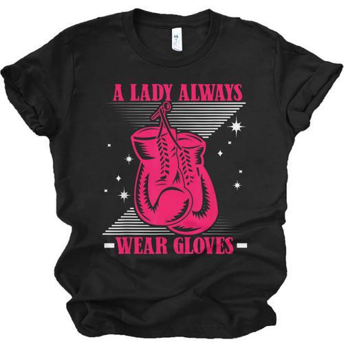 A Lady Always Wear Gloves Kickboxer Fan Muay Thai Boxing Unisex Jersey T-Shirt - Nak Muay Co.