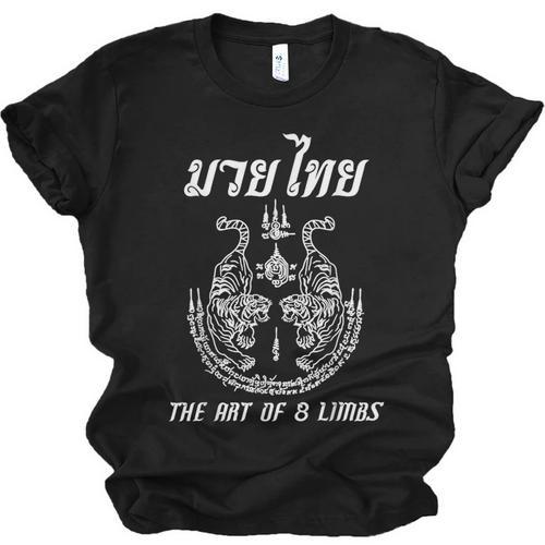 Muay Thai The Art Of 8 Limbs Martial Art Sak Yant Twin Tiger Unisex Jersey T-Shirt - Nak Muay Co.