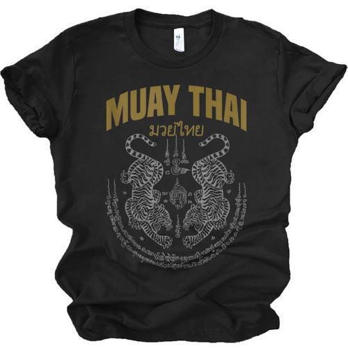 Muay Thai Art Twin Tigers Muay Thai Fighter MMA Martial Arts Unisex Jersey T-Shirt - Nak Muay Co.
